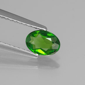 Diopside di cromo Verde naturale da 0.45 ct, Taglio ovale, VVS-VS