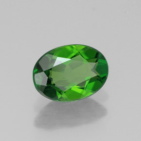 Diopside cromifero naturale verde da 0,78 ct, taglio ovale, VS