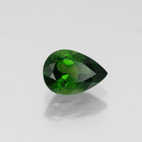 Diopside cromifero naturale verde da 0,70 ct, taglio a pera, VVS-VS