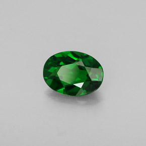 Diopside cromifero naturale verde da 0,70 ct, taglio ovale, VVS