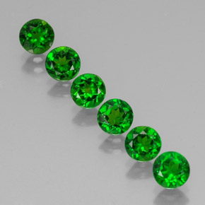 Diopside cromifero naturale verde da  ct, taglio rotondo, VS