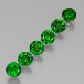 Diopside cromifero naturale verde da  ct, taglio rotondo, VS