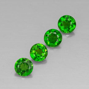 Diopside cromifero naturale verde da  ct, taglio rotondo, VVS-VS