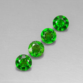 Diopside cromifero naturale verde da  ct, taglio rotondo, VVS-VS