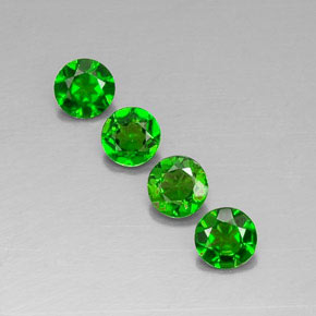 Diopside cromifero naturale verde da  ct, taglio rotondo, VVS-VS