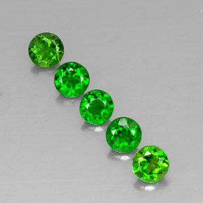 Diopside cromifero naturale verde da  ct, taglio rotondo, VVS-VS