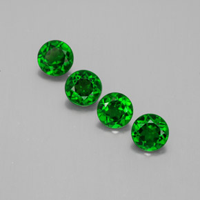 Diopside cromifero naturale verde da  ct, taglio rotondo, VVS-VS