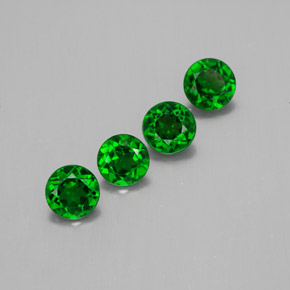 Diopside cromifero naturale verde da  ct, taglio rotondo, VVS-VS