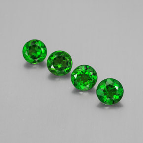 Gemme di Diopside di cromo Verde naturale da  ct, Taglio rotondo, VS
