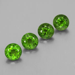 Diopside cromifero naturale verde da  ct, taglio rotondo, VVS-VS