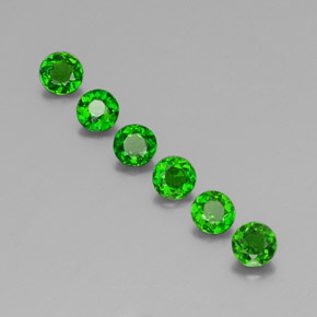 Diopside cromifero naturale verde da  ct, taglio rotondo, VS