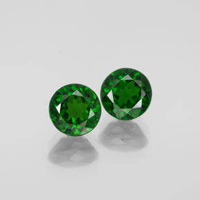 Diopside cromifero naturale verde da  ct, taglio rotondo, VVS-VS