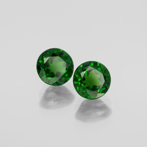 Diopside cromifero naturale verde da  ct, taglio rotondo, VVS-VS