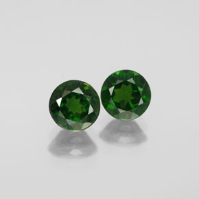 Diopside cromifero naturale verde da  ct, taglio rotondo, VVS-VS
