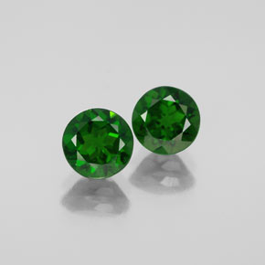 Diopside cromifero naturale verde da  ct, taglio rotondo, VVS-VS