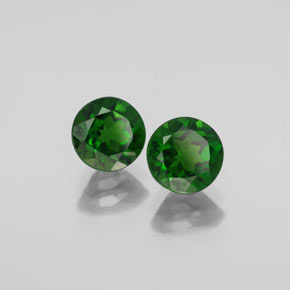 Diopside cromifero naturale verde da  ct, taglio rotondo, VVS-VS