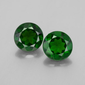 Diopside cromifero naturale verde da  ct, taglio rotondo, VVS-VS