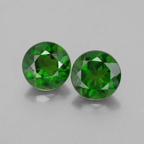 Diopside cromifero naturale verde da  ct, taglio rotondo, VS