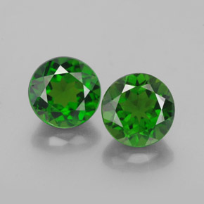 Diopside cromifero naturale verde da  ct, taglio rotondo, VVS-VS