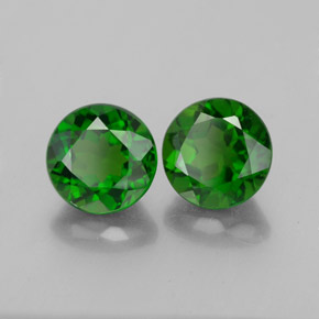 Diopside cromifero naturale verde da  ct, taglio rotondo, VVS-VS