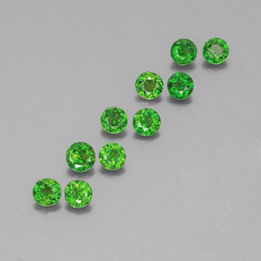 Diopside cromifero naturale verde da  ct, taglio rotondo, VS