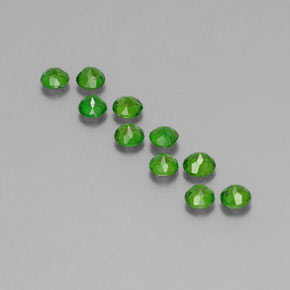 Diopside cromifero naturale verde da  ct, taglio rotondo, VS