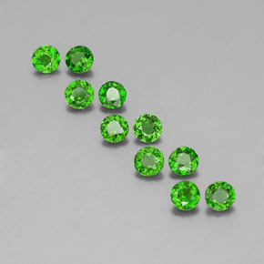 Diopside cromifero naturale verde da  ct, taglio rotondo, VS