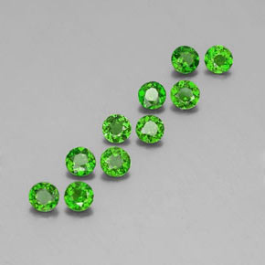 Diopside cromifero naturale verde da  ct, taglio rotondo, VS