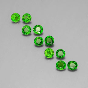Diopside cromifero naturale verde da  ct, taglio rotondo, VS