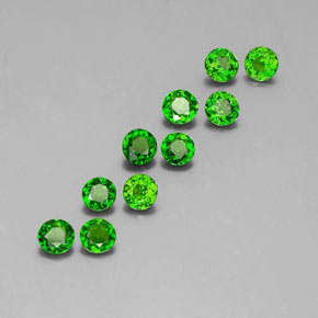 Diopside cromifero naturale verde da  ct, taglio rotondo, VS