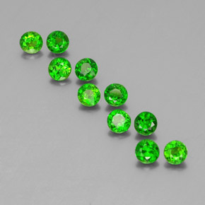 Diopside cromifero naturale verde da  ct, taglio rotondo, VS