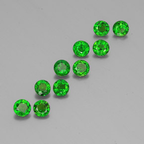 Diopside cromifero naturale verde da  ct, taglio rotondo, VS