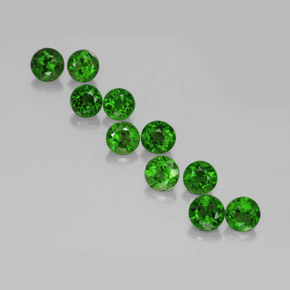 Diopside cromifero naturale verde da  ct, taglio rotondo, VS