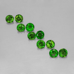 Diopside cromifero naturale verde da  ct, taglio rotondo, VS