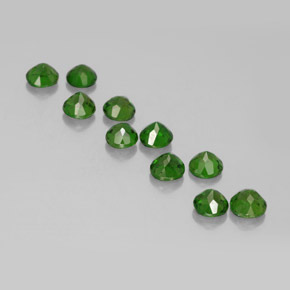 Diopside cromifero naturale verde da  ct, taglio rotondo, VS