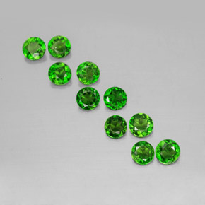 Diopside cromifero naturale verde da  ct, taglio rotondo, VS