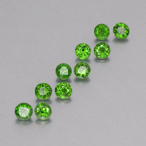 Diopside cromifero naturale verde da  ct, taglio rotondo, VS