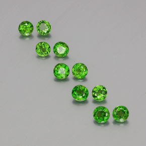 Diopside cromifero naturale verde da  ct, taglio rotondo, VS-SI