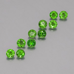Diopside cromifero naturale verde da  ct, taglio rotondo, VS
