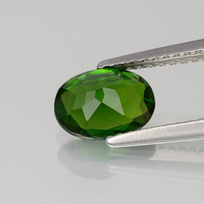 Diopside cromifero naturale verde da 1,15 ct, taglio ovale, VS-SI