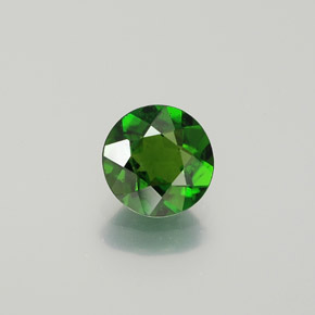Diopside cromifero naturale verde da 0,75 ct, taglio rotondo, VS-SI