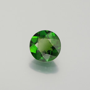 Diopside cromifero naturale verde da 0,75 ct, taglio rotondo, VS-SI