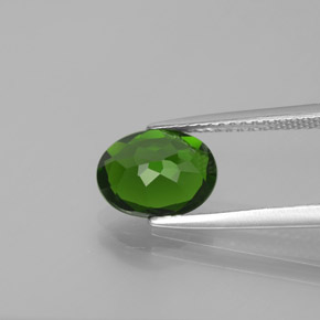 Diopside cromifero naturale verde da 1,68 ct, taglio ovale, VS