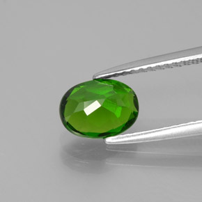 Diopside cromifero naturale verde da 1,39 ct, taglio ovale, VS