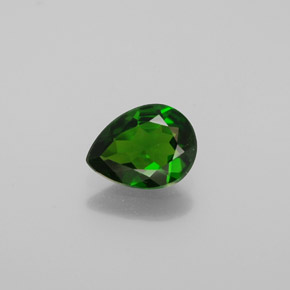 Diopside cromifero naturale verde da 0,89 ct, taglio a pera, VVS-VS