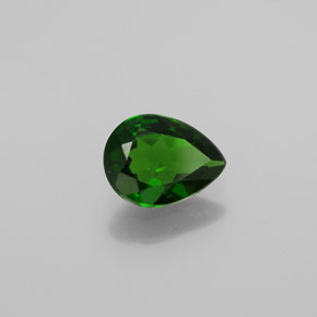Diopside cromifero naturale verde da 0,89 ct, taglio a pera, VVS-VS