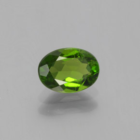 Diopside cromifero naturale verde da 0,88 ct, taglio ovale, VS