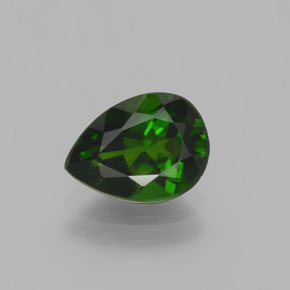 Diopside cromifero naturale verde da 1,13 ct, taglio a pera, VVS