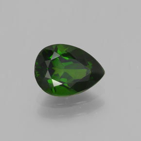 Diopside cromifero naturale verde da 1,13 ct, taglio a pera, VVS