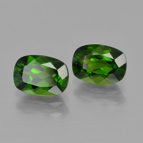 Gemme di Diopside di cromo Verde naturale da  ct, Taglio a cuscino, VS